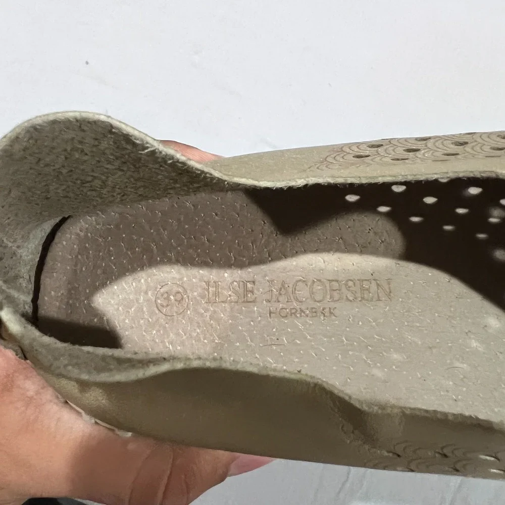 Womens Ilse Jacobsen Hornbaek Gold Leather Slip On Comfort Breathe Sneakers 39